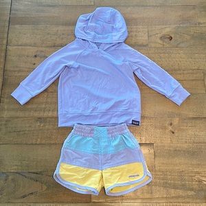 Patagonia hooded rashguard and swim shorts